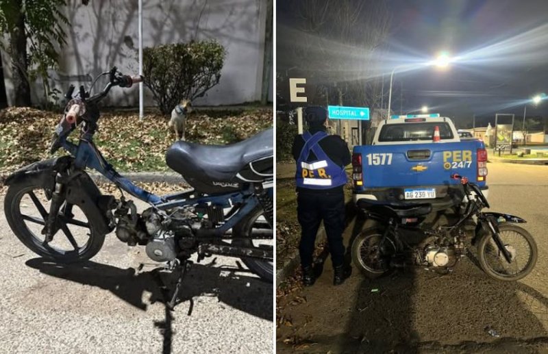 La policía secuestró dos motos flojas de papeles durante el fin de semana largo en Maciá