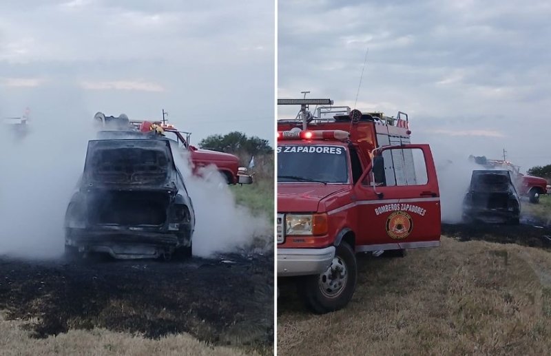 Incendio total de un automóvil sobre Ruta 39: no hubo personas lesionadas