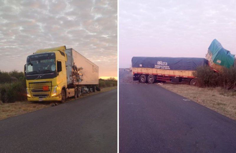 Choque entre dos camiones sobre la Ruta Provincial 6: solo hubo daños materiales