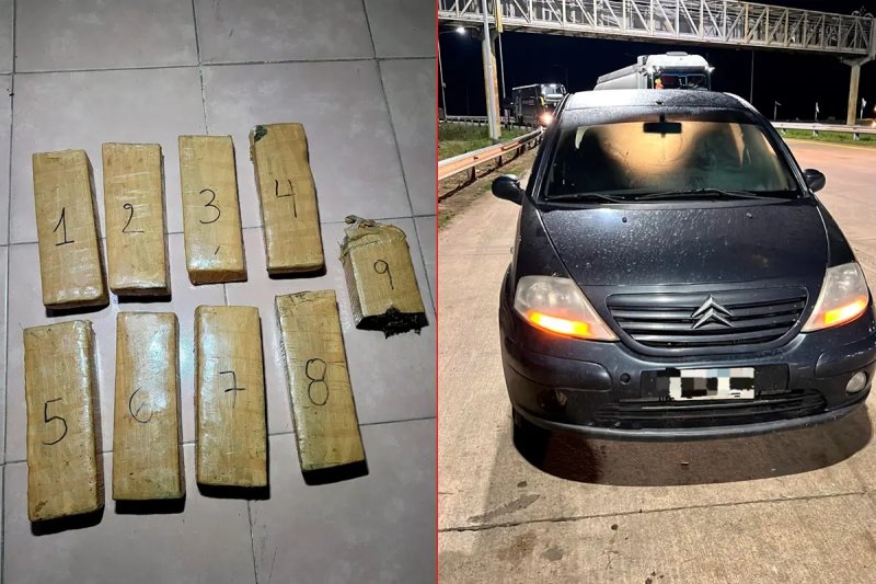 Federación: incautaron nueve ladrillos de marihuana y más de 60 bochitas de cocaína en control vehicular