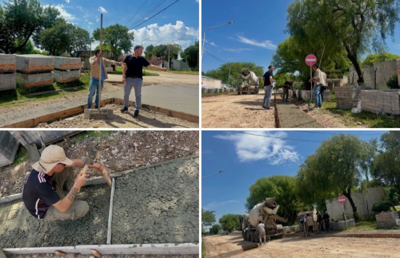 Avanza la obra de pavimentación sobre calle Alfonsín en Maciá