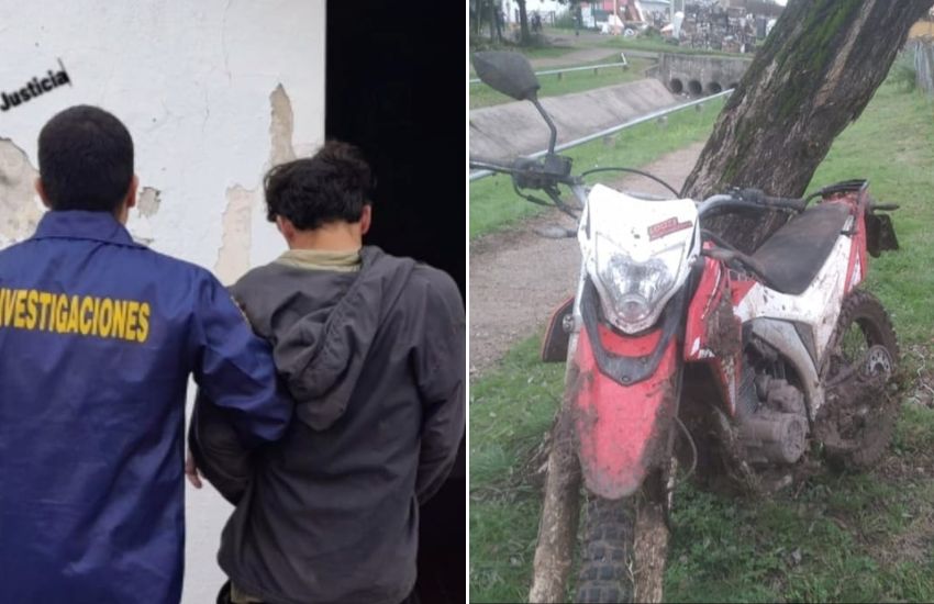Hombre detenido en Nogoyá por circular en una moto robada en Maciá: se había escondido debajo de la cama