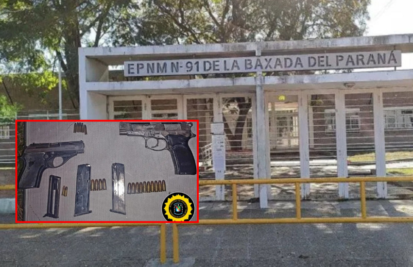 Escuela De la Baxada: inician causa por dos menores que exhibían armas en redes sociales