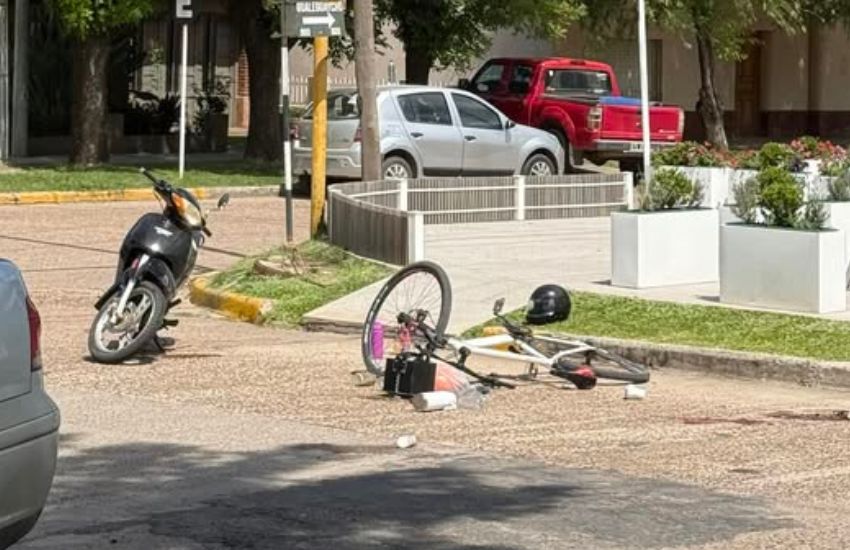 Maciá: choque entre moto y bicicleta en Gualeguaychú y Luis María Campos